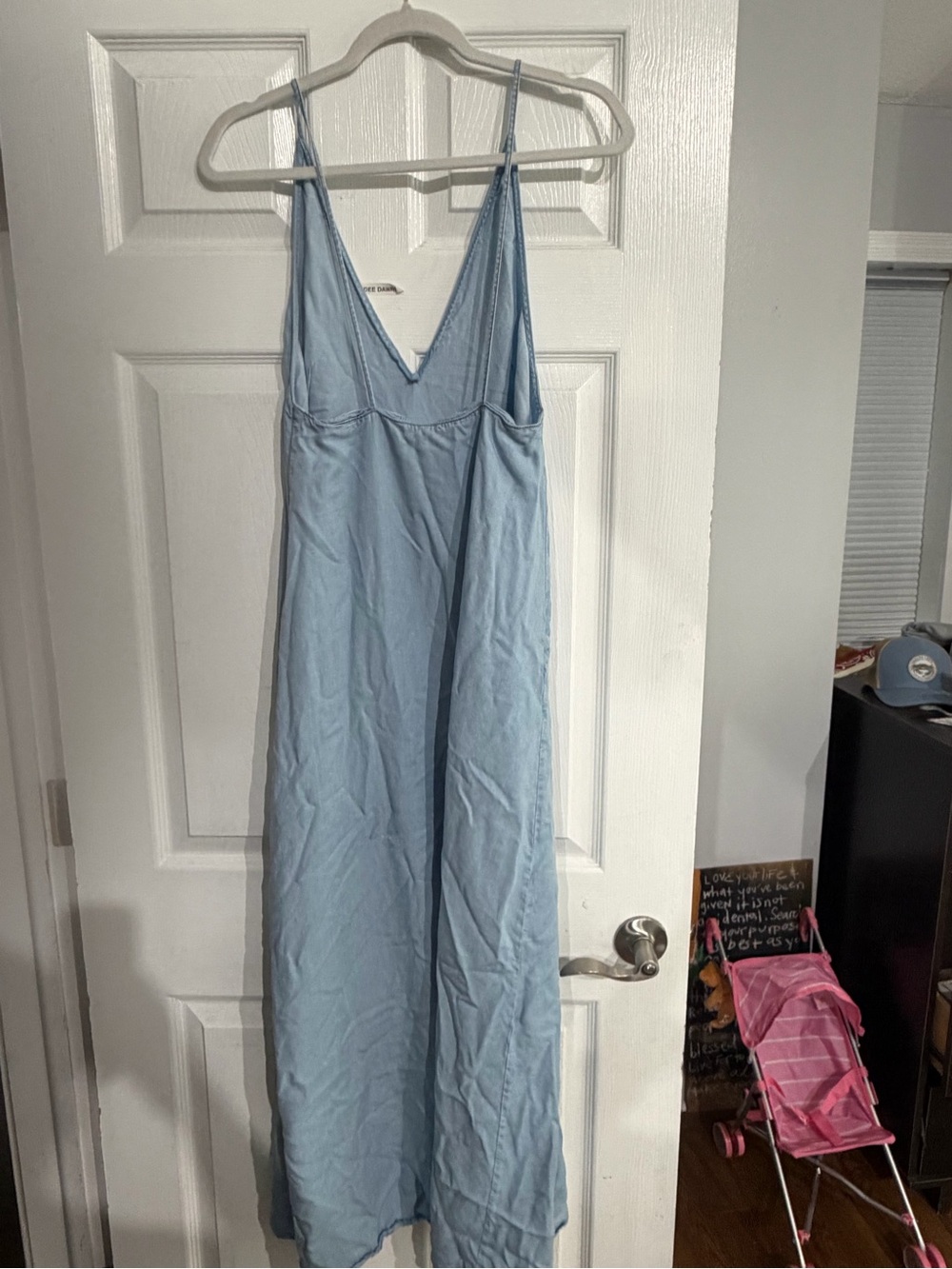 Zara chambray maxi dress size 6 - Picture 3 of 4